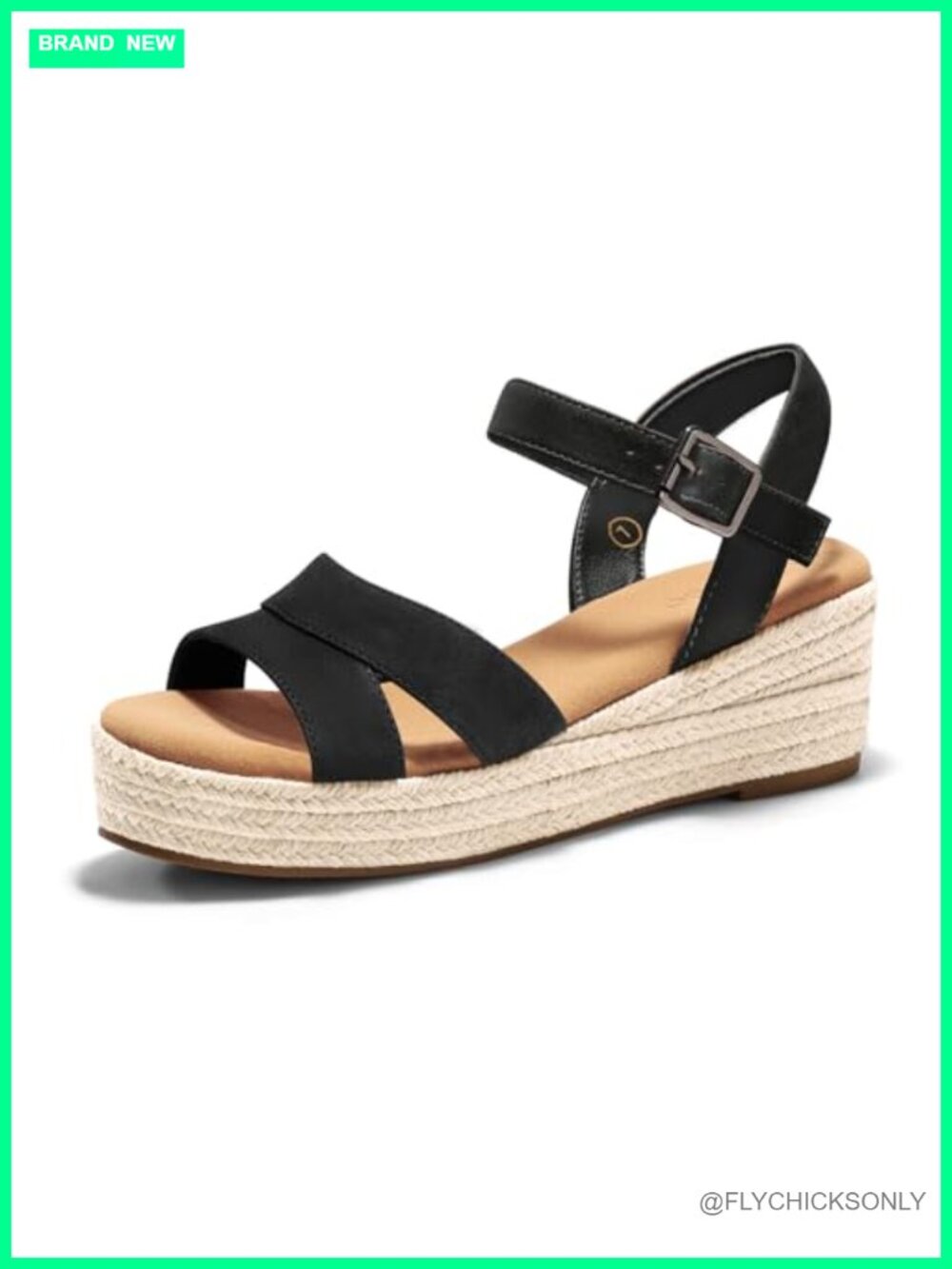 Wedge Platform Sandals Espadrille Heels Open Toe Buckle Ankle Strap Summer Shoes